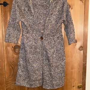 Knitted hooded mid sleeve cardigan